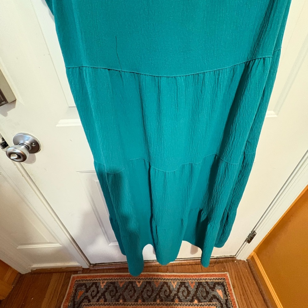Max Studio Turquoise Ruffled Dress - Picture 4 of 5